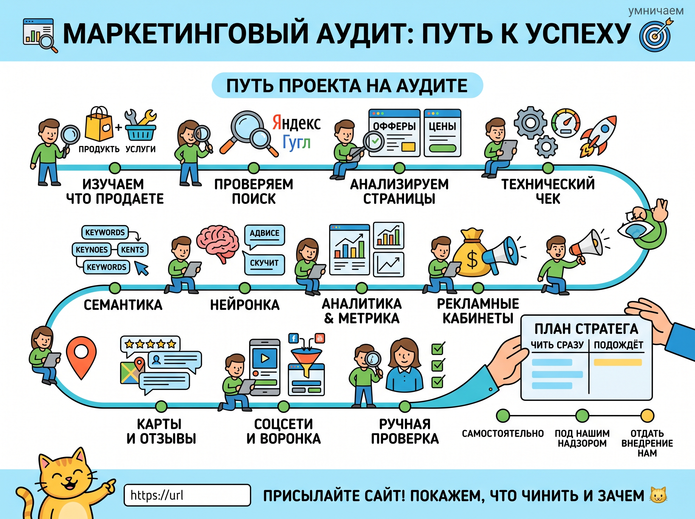что такое маркетинговый аудит: что делает команда с проектом